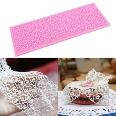 Hot New Arrival csipke szilikon torta forma cukor sütőeszközök fondant szőnyeg forma konyhai szilikon porcelana fria