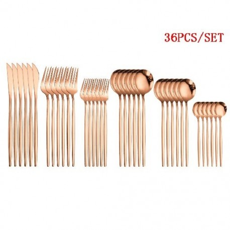 Szín: 36db rosegold - Evőeszköz Arany evőeszköz készlet 36 részes villa kanál evőeszköz evőeszköz kés tea