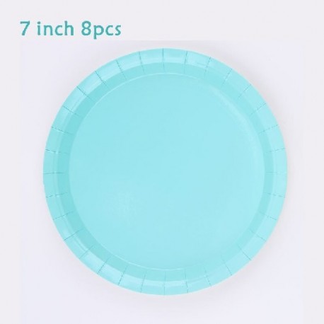 Szín: 7 hüvelykes lemez 8db6 - Kegiatan Tema Ulang Tahun Seri Es Krim Peralatan Makan Sekali Pakai Sendok Pertemuan Pesta