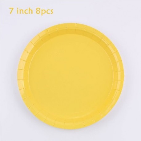 Szín: 7 hüvelykes lemez 8db7 - Kegiatan Tema Ulang Tahun Seri Es Krim Peralatan Makan Sekali Pakai Sendok Pertemuan Pesta