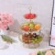 Szín: FEHÉR B - Rumah Tangga 3 Lapisan Buah Piring Meja Logam Keranjang Hitam Gaya Retro Nampan Rak Penyimpanan WF1020 Kue