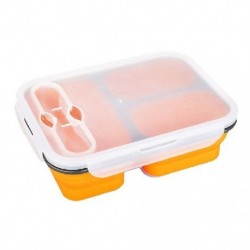 Szín: narancs - Kotak Makan Siang Portabel Dapat Dilipat Silikon 1100Ml Kotak Makan Siang Besar Mangkuk Kapasitas Ramah