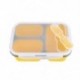 Szín: sárga - Kotak Makan Siang Portabel Dapat Dilipat Silikon 1100Ml Kotak Makan Siang Besar Mangkuk Kapasitas Ramah