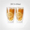 Szín: 2 DB 450ml - 6 Buah Cangkir bögre Kopi Susu Terisolasi Kaca Dinding Lapisan Ganda Cangkir Minum Panas Minuman Sehat