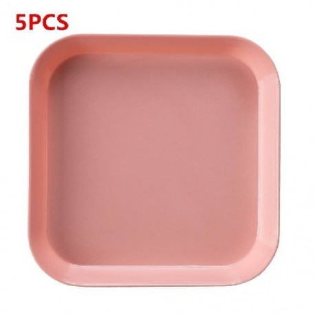 Szín: B - 9 Buah/Set Piring Hidangan Penutup Bulat Pola Marmer Dapur Imitasi Melayani Piring Porselen Saláta Piring Bulat