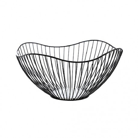 Szín: L fekete - Kreatif Tidak Teratur Desktop Buah Keranjang Dapur Besi Makanan Ringan Permen Piring Penyimpanan Meja Serba