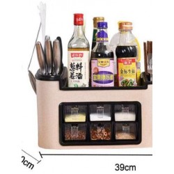 Szín: A4 - Kotak Bumbu Dapur Multifungsi Wadah Toples Bumbu Rak Penyimpanan Pisau Rempah Rak Perlengkapan Dapur Szervező Kaca