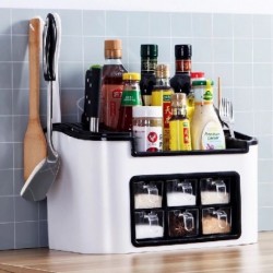Szín: A2 - Kotak Bumbu Dapur Multifungsi Wadah Toples Bumbu Rak Penyimpanan Pisau Rempah Rak Perlengkapan Dapur Szervező Kaca