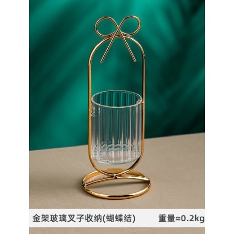 Szín: B - Kotak Penyimpanan Sumpit Sendok Kecil Dekorasi Rumah Dapur Meja Makan Penyimpanan Garpu Buah Baja Tahan Karat Rumah