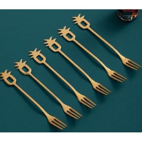 Szín: F--6 részes készlet - Kotak Penyimpanan Sumpit Sendok Kecil Dekorasi Rumah Dapur Meja Makan Penyimpanan Garpu Buah Baja