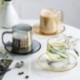 Szín: A - RHE Set Cangkir Kopi Kaca 260Ml dan Cangkir Kopi Set Cangkir Teh Bögre Bir Susu Sarapan Toko Kopi Set Gelas Minum