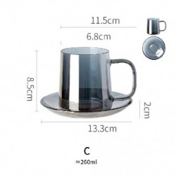 Szín: C - RHE Set Cangkir Kopi Kaca 260Ml dan Cangkir Kopi Set Cangkir Teh Bögre Bir Susu Sarapan Toko Kopi Set Gelas Minum