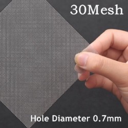 Szín: 30 Mesh 0,7 mm - 100x50cm 304 rozsdamentes acél háló szűrő háló fém elülső javítás Fix szövött huzal