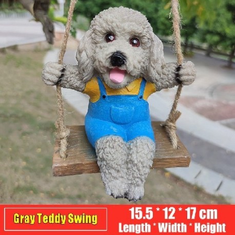 Szín: Teddy Grey - Kreatív Aranyos Békák Macska Kutya Gyanta fekvő Mikulás szobor Beltéri kültéri Dekoráció Dísz
