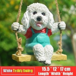 Szín: Teddy White - Kreatív Aranyos Békák Macska Kutya Gyanta fekvő Mikulás szobor Beltéri kültéri Dekoráció Dísz