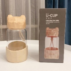 Űrtartalom: 340 ml - 340 ml aranyos medve üveg vizes palack BPA mentes átlátszó ajándék kávés palack túra sport