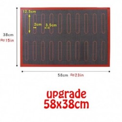 Szín: Frissítés 58x38cm - Perforált szilikon sütőszőnyeg tapadásmentes sütőlap bélés sütőeszköz pékáru