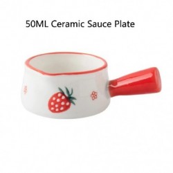 Szín: 50 ml kerámia - Többfunkciós ízes tál Kávés Mini Tejserpenyő Üvegmártás Ecetes tányér fogantyúval Mártás