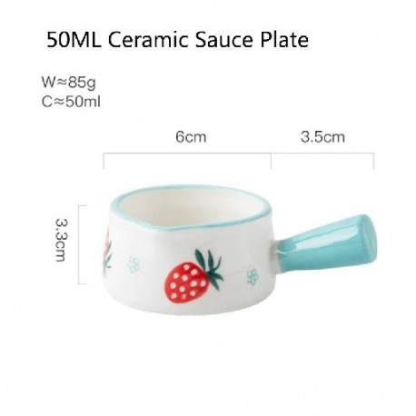Szín: 50 ml kerámia1 - Többfunkciós ízes tál Kávés Mini Tejserpenyő Üvegmártás Ecetes tányér fogantyúval Mártás