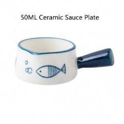 Szín: 50 ml kerámia4 - Többfunkciós ízes tál Kávés Mini Tejserpenyő Üvegmártás Ecetes tányér fogantyúval Mártás