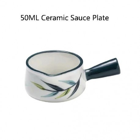 Szín: 50 ml kerámia6 - Többfunkciós ízes tál Kávés Mini Tejserpenyő Üvegmártás Ecetes tányér fogantyúval Mártás