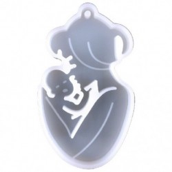 Szín: fehér-1 - 1 db szuperfényes gyanta anya és baba kulcstartó medál forma epoxi kézműves szilikon formák polimer