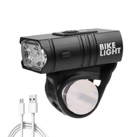 Szín: USB kábellel - T6 LED kerékpáros lámpa első USB újratölthető MTB országúti hegyi kerékpár lámpa zseblámpa 6