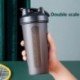 Szín: zöld - 600 ml fehérjepor shaker palack Hordozható szivárgásmentes vizes palack edzőteremhez fitnesz edzéshez Sport