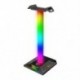 Szín: B - RGB játék fejhallgató állvány Dupla USB portos RGB fejhallgató tartó Gamer headset asztali kijelző tartó