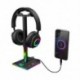 Szín: B - RGB játék fejhallgató állvány Dupla USB portos RGB fejhallgató tartó Gamer headset asztali kijelző tartó
