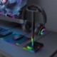Szín: B - RGB játék fejhallgató állvány Dupla USB portos RGB fejhallgató tartó Gamer headset asztali kijelző tartó