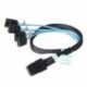SAS kábel Mini-SAS SFF-8087 – 4 SATA kábel Mini SAS 4i SFF8087 36P – 4 SATA 7P kábel 12 Gbps 50 cm-es merevlemez