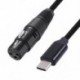 Szín: 3M - C típusú USB-XLR-adapter C-típusú dugaszoló-3 tűs XLR-aljzat mikrofonkábel kábel csatlakozó számítógép