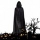 Méret: L - Halloween köpeny Fekete köpeny Ördög kapucnival Uniszex boszorkányság köpeny köntös Halloween kapucnis
