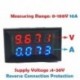 DC 0-100V 10A Digitális Voltmérő Ampermérő 0,28&quot  Dual LED kijelző Feszültség Árammérő Tesztelő Érzékelő