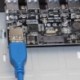 Szupersebességű PCI-E 4 portos USB 3.0 5Gbps PCI Express bővítőkártya USB 3.0 5,25 hüvelykes előlapi elosztó hub