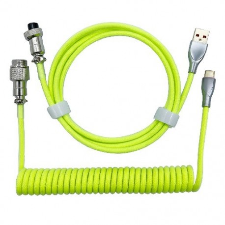 Szín: zöld - C típusú USB-kábel mechanikus billentyűzet tekercselt kábelhuzal Számítógép repülőcsatlakozó