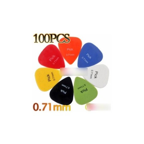 100 db Nylon csomagolás 0,71mm-es gitár választja a * 3-os plektrumokat