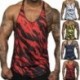 Szín: SÁRGA - Férfi felsők Ujjatlan ing Férfi Body Building Tank Top Futó Fitness Ruházat Férfi Sportruházat Mellények