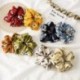 Szín: 2 - 1 db Vintage Print Scrunchies Hajkötél Chiffon Scrunchie Női Elasztikus Hajpántok Lófarok Tartók Lányok