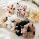 Szín: fekete zöld - 1 db Vintage Print Scrunchie Hajkötél Chiffon Scrunchie Női Elasztikus Hajpántok Lófarok Tartók