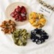 Szín: PÁVAKÉK - 1 db Vintage Print Scrunchie Hajkötél Chiffon Scrunchie Női Elasztikus Hajpántok Lófarok Tartók Lányok