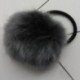Szín: Sötétszürke - 1 db aranyos pompon hajkötők Rugalmas hajgumi gyerekeknek gumiszalagok Pompone labdák lófaroktartók