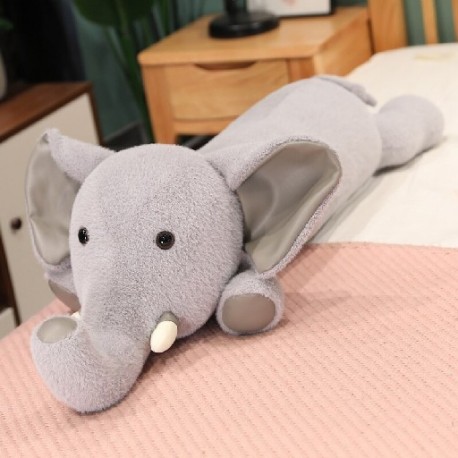 Magasság: 100cm - Nagy méretű nyérc pehely töltött elefántpárna bőrbarát, puha, izgalmas, hosszú orrú állat plüss