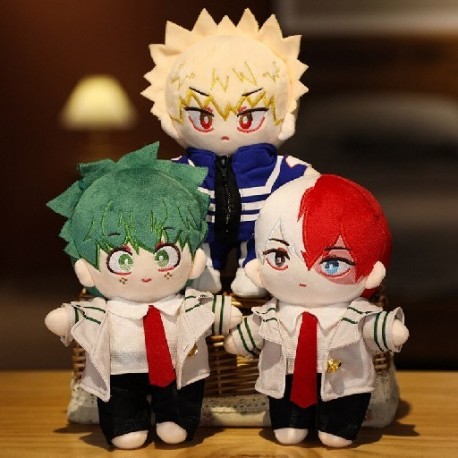 Szín: 3db - 1 db 20 cm-es Új My Hero Academia Peluche játékok Töltött puha anime Midoriya Izuku Bakugou Katsuki Todoroki