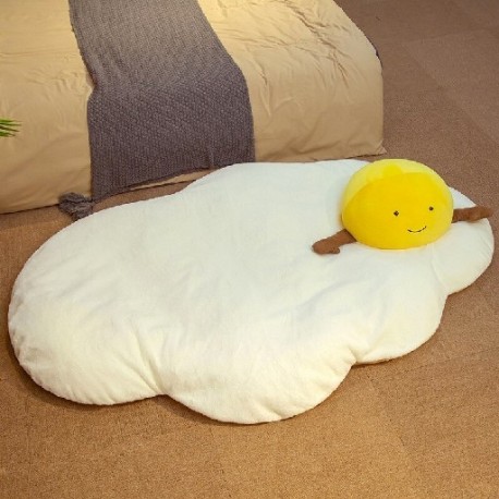 Szín: 65x90 cm - Kawaii töltött puha sült tojásos játék plüss babajáték töltött rajzfilm buggyantott tojás baba