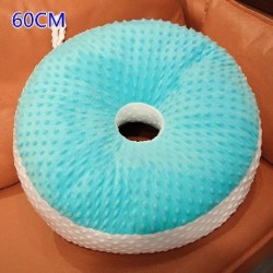 Szín: 60 cm kék - 40/60 cm-es kitömött puha pehely pamut babák Aranyos fánk alakú kerek párna, szép kanapé plüss