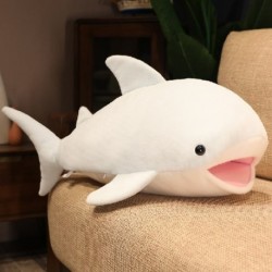 Magasság: 55 cm - 55/70/120 cm Kreatív óriás bálna plüssjátékok Aranyos puha fekvő cápapárna alvópárna kitömött