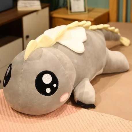 Magasság: 90 cm - 1 db Aranyos fekvő dinoszaurusz plüss játékok Rajzfilm Állatpárna Kedves Babák Töltött puha baba