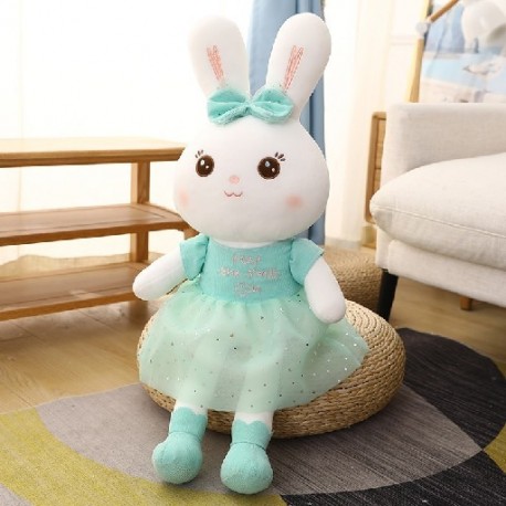 Magasság: 55 cm - 1db 50-110cm Kawaii hosszú fülű nyúl plüss játékok Szép puha nyúl viselet fátyol szoknya párnával